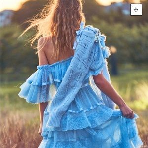 LoveShackFancy Blue Lace Sweater